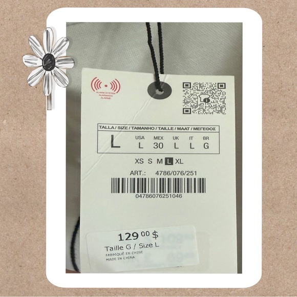 Zara white linen embroidered midi skirt. Size Large - Picture 4 of 5